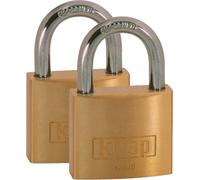Kasp Security Cadenas K12040D2 – 40 mm serrure à clé – Or-jaune, lot de 2