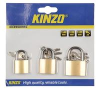 Cadenas - KINZO - Lot de 3 - Anse de 40mm - Utilisation intérieure et extérieure