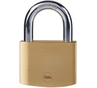 Yale Y110B/60/132/1 - Cadenas laiton 60 mm, anse acier cémenté, 3 clés - Pour Casier Scolaire Ecole, Vestiaire de Sport, Boîte à Outils, Armoire