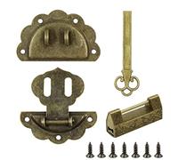 Cadenas Loquet Hasp Boucle Serrure - Vintage Design Alloy Latch Retro Style Mini avec vis et clé, à verrou rétro pour boîte bijoux en bois Tiroir Boîte Armoire décorative, décoratifs cabinet