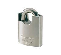 Master Lock Cadenas marin 550EURD à clé, anse protégée, gris, 9 x 5 x 2,3 cm