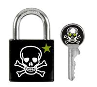 Cadenas MASTER LOCK 30mm Acier Imprimé Tete de Mort