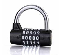 Cadenas mécanique robuste en alliage de zinc à 5 chiffres pour casiers et armoires de salle de sport avec codes personnalisables pour un rangement sécurisé (noir)