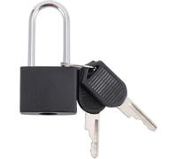 Cadenas noir, petit cadenas, serrure antivol avec outil de sécurité à 2 clés, serrure de valise à long faisceau, cadenas solide pour dortoir, cuivre, cadenas à clé