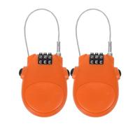 Cadenas Orange à Câble Rétractable à Combinaison 3 Chiffres, pour Valise | Câble Acier, Corps Métal et Plastique, Poignée Antidérapante, pour Paquet à Dos, Poussette, Gare, Randonnée