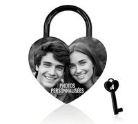 Cadenas Personnalisé En Forme De CœUr Avec Photo Texte Cadenas D'Amour PersonnaliséS Cadeaux Pour Saint-Valentin Petit Ami Petite Amie éPouse (Cadrans Photo Personnalisés)