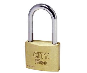 Cadenas rectangulaire Arc Long corps en laiton, anse en acier chromé.