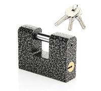 Cadenas rectangulaire en fer massif, avec 3 clés pour portail | Peut être utilisé à l'intérieur ou à l'extérieur. Corps de serrure large(60mm)
