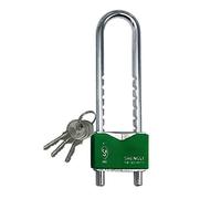 Cadenas robuste, Cadenas à clé en forme de U, longueur ajustable, dimensions l'espace verrouillage : 14,5 x 2,8 cm ou 19 3, clés, coloris noir, rouge, bleu et vert(Green,Short lock)