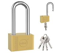 Cadenas robuste en laiton massif, serrure de sécurité pour porte d'appartement, cadenas de casier avec clé, renforcement accru, serrure carrée renforcée (50 mm de long)