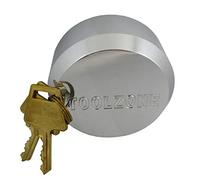 Cadenas rond dissimulé en acier chromé robuste de 73 mm avec 2 clés en laiton (serrure)