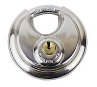 Cadenas Rond en Acier Inoxydable, Serrure à Disque Haute sécurité avec 2 Clés, Résistant à la Corrosion pour Entrepôts, Garages
