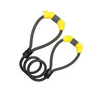 Cadenas sans clé à double tête avec mot de passe en fil d'acier robuste haute sécurité pour vélo