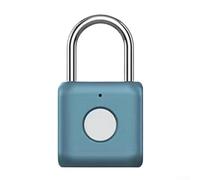 Cadenas sans mpreintes digitales biométriques intelligent, robuste et étanche, pour casier d'école, unité de rangement, 6 x 3 cm, doré (bleu)