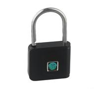 Cadenas sécurisé d'empreintes digitales, apprentissage IA intégré, construction en alliage de zinc, reconnaissance d'empreintes digitales, chargement USB pratique (noir)