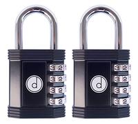 Cadenas Serrure à combinaison à 4 chiffres pour casiers dans les salles de sport, écoles et lieux de travail, clôtures, espaces de rangement Matériau résistant aux intempéries (Noir, 2, unité)