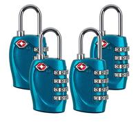 Cadenas Serrures Combinaison Cadran de 4 Chiffres Certifié TSA Combinaison pour Valises Bagages, bleu