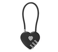 Cadenas solide en forme de cœur pour les amoureux - Cadenas de mariage - Long fil métallique - Cadenas pour anniversaire de mariage ou Saint-Valentin