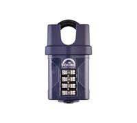 Cadenas Squire robuste (CP50CS) - Anse fermée la plus résistante - Cadenas à combinaison à 4 roues - Acier allié anticorrosif - Cadenas étanche pour maison, école et garage (Bleu, 50 mm)