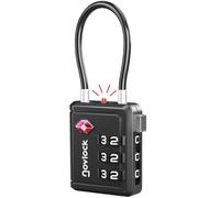Cadenas TSA avec Indicateur d’Ouverture - pour Valise, Bagage Cabine, Sac à Dos - Accepté pour les Voyages en Avion - Lot de 1, Noir