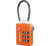 Cadenas TSA avec Indicateur d’Ouverture - pour Valise, Bagage Cabine, Sac à Dos - Accepté pour les Voyages en Avion - Lot de 1, Orange