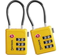 Cadenas TSA avec Indicateur d’Ouverture - pour Valise, Bagage Cabine, Sac à Dos - Acceptés pour les Voyages en Avion - Lot de 2, Jaune