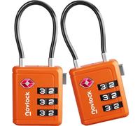 Cadenas TSA avec Indicateur d’Ouverture - pour Valise, Bagage Cabine, Sac à Dos - Acceptés pour les Voyages en Avion - Lot de 2, Orange