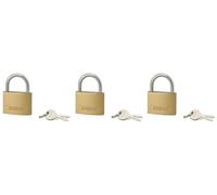Cadenas TYPE 1 Lot de 3, 45 mm, intérieur, anse en acier cémenté, 6 clés s'entrouvrant, corps en alliage monobloc, mécanisme à goupilles, Garantie de 10 ans - THIRARD