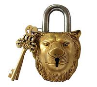 Cadenas type visage de lion - Serrure avec clé - Laiton - de Brass Blessing (5044)