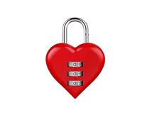 Cadenas Valise Avion Serrure à combinaison à 3 chiffres en alliage d'aluminium for bagages, cadenas à code for couple amoureux(Red)