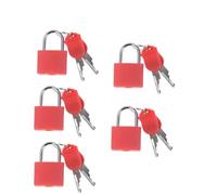 Cadenas Valise Lot de 5 mini cadenas de voyage en acier robuste de 22 mm avec 2 clés(5pcs red)
