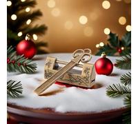 Cadenas Vintage Chinois Mini-Clé Traditionnelle à Fleurs, Style Chinois pour Meuble, Clé décorative antique (Bronze)