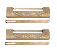 Cadenas Vintage Chinois Mini-Clé Traditionnelle Chinoise à Fleurs avec Cadenas, Style Chinois pour Meuble Vintage Cadenas Vintage(Bronze) (Color : 2 pieces, Size : 14.5cm/5.7in)