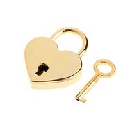 Cadenas vintage en forme de cœur avec clé en métal pour serrure à souhait pour sac, valise, bagage, livre, bijoux