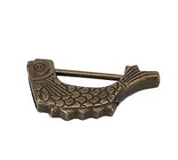 Cadenas vintage en forme de poisson chinois antirouille avec clé pour boîte à bijoux, boîte en bois, armoire