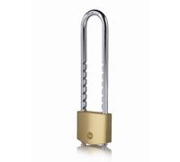 Yale Y110B/50/155/1 - Cadenas laiton 50 mm, anse acier cémenté XL ajustable, 3 clés - Pour Casier Scolaire Ecole, Vestiaire de Sport, Boîte à Outils, Armoire