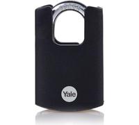 Yale Y121B/40/125/1 Brass Closed Shackle Padlock (40 mm) - Black Outdoor Weatherproof Lock for Chain, Door, Gate, Toolbox - 3 Keys - High Security