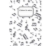 Caderno de música com 12 pautas vazias por página | Manuscrito para músicos, escolas de música, estudantes de teoria musical | Edición en portugués