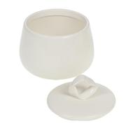 CADES DESIGN-Boîte blanche ronde en céramique émaillée Perrine - 11 x 10,5 x 11 cm