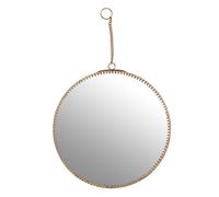 CADES DESIGN-Miroir rond en métal or à suspendre Perla - diamètre 20 cm
