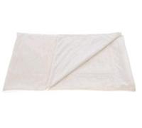 CADES DESIGN-Plaid en polyester coloris ivoire Lou - 170 x 130 cm