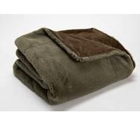 CADES DESIGN-Plaid vert kaki en polyester Luxe - 130 x 170 cm