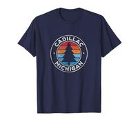 Cadillac Michigan MI Vintage Graphique Rétro Années 70 T-Shirt