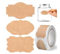 Cadimus 300pcs Étiquettes Autocollantes en Papier Kraft - Parfait pour les Mariages, Cadeaux de Vacances et Cuisine