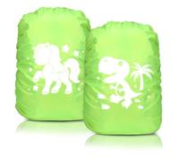 Cadimus Housse de Pluie pour Sac à Dos Licorne Vert et Dinosaure Vert, Housse de Pluie pour Sac D'école, Housse de Sac à Dos Réfléchissante pour Garçons et Filles Qui Commencent L'école