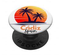 Cadix Andalousie Souvenir Espagnol Palmiers Espagne PopSockets PopGrip Adhésif