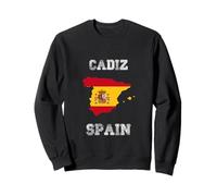 Cadix Espagne Drapeau Espagne Vintage Carte Sweatshirt