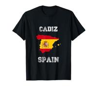 Cadix Espagne Drapeau Espagne Vintage Carte T-Shirt