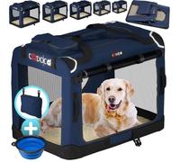 CADOCA® Cage de transport XXL Bleu pour animaux chien chat rongeur Respirant Pliable Sac de transport Matelas douillet