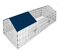 CADOCA Enclos extérieur 180 x 75 x 75 cm - Protection solaire - Parc jardin - Clapier lapins - Tissu toiture - Bleu